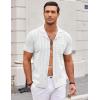 imageCOOFANDY Mens Knit Button Down Shirt Short Sleeve Vintage Polo Shirts Summer Casual Beach TopsWhite