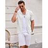 imageCOOFANDY Mens Knit Button Down Shirt Short Sleeve Vintage Polo Shirts Summer Casual Beach TopsWhite