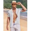 imageCOOFANDY Mens Knit Button Down Shirt Short Sleeve Vintage Polo Shirts Summer Casual Beach TopsWhite