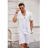 imageCOOFANDY Mens Knit Button Down Shirt Short Sleeve Vintage Polo Shirts Summer Casual Beach TopsWhitebrown