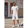 imageCOOFANDY Mens Knit Button Down Shirt Short Sleeve Vintage Polo Shirts Summer Casual Beach TopsWhitebrown