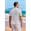 imageCOOFANDY Mens Knit Button Down Shirt Short Sleeve Vintage Polo Shirts Summer Casual Beach TopsWhitebrown
