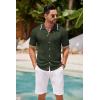 imageCOOFANDY Mens Knit Button Down Shirt Vintage Short Sleeve Polo Shirts Casual Beach TopsArmy Green