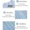 imageCOOFANDY Mens Knit Button Down Shirt Vintage Short Sleeve Polo Shirts Casual Beach TopsClear Blue