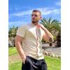 imageCOOFANDY Mens Knit Button Down Shirt Vintage Short Sleeve Polo Shirts Casual Beach TopsCream