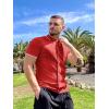 imageCOOFANDY Mens Knit Button Down Shirt Vintage Short Sleeve Polo Shirts Casual Beach TopsRed