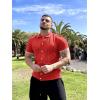 imageCOOFANDY Mens Knit Button Down Shirt Vintage Short Sleeve Polo Shirts Casual Beach TopsRed