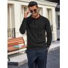 imageCOOFANDY Mens Knit Long Sleeve Polo Sweater Business Casual Collared Golf Sweaters Ribbed Textured Activewear PolosAll Black