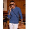 imageCOOFANDY Mens Knit Long Sleeve Polo Sweater Business Casual Collared Golf Sweaters Ribbed Textured Activewear PolosBlue