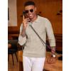 imageCOOFANDY Mens Knit Long Sleeve Polo Sweater Business Casual Collared Golf Sweaters Ribbed Textured Activewear PolosCream