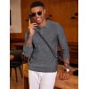imageCOOFANDY Mens Knit Long Sleeve Polo Sweater Business Casual Collared Golf Sweaters Ribbed Textured Activewear PolosDark Gray