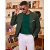 imageCOOFANDY Mens Knit Long Sleeve Polo Sweater Business Casual Collared Golf Sweaters Ribbed Textured Activewear PolosGreen