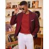 imageCOOFANDY Mens Knit Long Sleeve Polo Sweater Business Casual Collared Golf Sweaters Ribbed Textured Activewear PolosWine Red