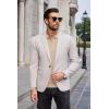imageCOOFANDY Mens Knit Polo Sweater Long Sleeve Casual Collared Quarter Button Golf Waffle Textured SweaterApricot