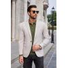 imageCOOFANDY Mens Knit Polo Sweater Long Sleeve Casual Collared Quarter Button Golf Waffle Textured SweaterArmygreen