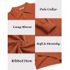 imageCOOFANDY Mens Knit Polo Sweater Long Sleeve Casual Collared Quarter Button Golf Waffle Textured SweaterDark Brown