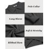 imageCOOFANDY Mens Knit Polo Sweater Long Sleeve Casual Collared Quarter Button Golf Waffle Textured SweaterDark Gray