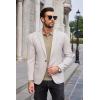 imageCOOFANDY Mens Knit Polo Sweater Long Sleeve Casual Collared Quarter Button Golf Waffle Textured SweaterKhaki