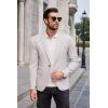 imageCOOFANDY Mens Knit Polo Sweater Long Sleeve Casual Collared Quarter Button Golf Waffle Textured SweaterWhite