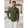 imageCOOFANDY Mens Long Sleeve Button Down Shirts Casual Untucked Dress Shirt Beach Wedding ShirtsArmy Green
