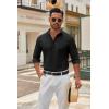 imageCOOFANDY Mens Long Sleeve Button Down Shirts Casual Untucked Dress Shirt Beach Wedding ShirtsBlack