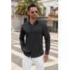 imageCOOFANDY Mens Long Sleeve Button Down Shirts Casual Untucked Dress Shirt Beach Wedding ShirtsBlack