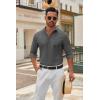 imageCOOFANDY Mens Long Sleeve Button Down Shirts Casual Untucked Dress Shirt Beach Wedding ShirtsDark Gray
