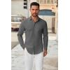 imageCOOFANDY Mens Long Sleeve Button Down Shirts Casual Untucked Dress Shirt Beach Wedding ShirtsDark Gray