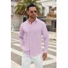 imageCOOFANDY Mens Long Sleeve Button Down Shirts Casual Untucked Dress Shirt Beach Wedding ShirtsLavender