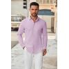 imageCOOFANDY Mens Long Sleeve Button Down Shirts Casual Untucked Dress Shirt Beach Wedding ShirtsLavender