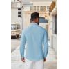 imageCOOFANDY Mens Long Sleeve Button Down Shirts Casual Untucked Dress Shirt Beach Wedding ShirtsLight Blue