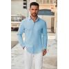 imageCOOFANDY Mens Long Sleeve Button Down Shirts Casual Untucked Dress Shirt Beach Wedding ShirtsLight Blue