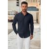 imageCOOFANDY Mens Long Sleeve Button Down Shirts Casual Untucked Dress Shirt Beach Wedding ShirtsNavy Blue