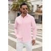 imageCOOFANDY Mens Long Sleeve Button Down Shirts Casual Untucked Dress Shirt Beach Wedding ShirtsPink