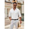 imageCOOFANDY Mens Long Sleeve Button Down Shirts Casual Untucked Dress Shirt Beach Wedding ShirtsWhite