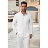imageCOOFANDY Mens Long Sleeve Button Down Shirts Casual Untucked Dress Shirt Beach Wedding ShirtsWhite
