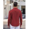 imageCOOFANDY Mens Long Sleeve Button Down Shirts Casual Untucked Dress Shirt Beach Wedding ShirtsWine Red