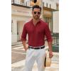 imageCOOFANDY Mens Long Sleeve Button Down Shirts Casual Untucked Dress Shirt Beach Wedding ShirtsWine Red