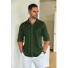 imageCOOFANDY Mens Long Sleeve Wrinkle Free Shirts Casual Button Down Shirt Stretch Dress ShirtDark Green