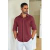 imageCOOFANDY Mens Long Sleeve Wrinkle Free Shirts Casual Button Down Shirt Stretch Dress ShirtWhite Spots Red