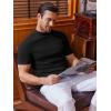 imageCOOFANDY Mens Mock Turtleneck Sweater Short Sleeve Slim Fit Turtle Neck Sweaters Casual Basic Tee Ribbed Knit Pullover TopsAblack
