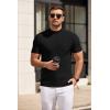 imageCOOFANDY Mens Mock Turtleneck Sweater Short Sleeve Slim Fit Turtle Neck Sweaters Casual Basic Tee Ribbed Knit Pullover TopsAblack