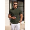 imageCOOFANDY Mens Mock Turtleneck Sweater Short Sleeve Slim Fit Turtle Neck Sweaters Casual Basic Tee Ribbed Knit Pullover TopsArmy Green