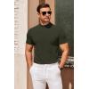 imageCOOFANDY Mens Mock Turtleneck Sweater Short Sleeve Slim Fit Turtle Neck Sweaters Casual Basic Tee Ribbed Knit Pullover TopsArmy Green