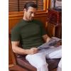 imageCOOFANDY Mens Mock Turtleneck Sweater Short Sleeve Slim Fit Turtle Neck Sweaters Casual Basic Tee Ribbed Knit Pullover TopsArmy Green