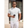 imageCOOFANDY Mens Mock Turtleneck Sweater Short Sleeve Slim Fit Turtle Neck Sweaters Casual Basic Tee Ribbed Knit Pullover TopsAwhite