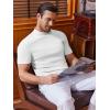 imageCOOFANDY Mens Mock Turtleneck Sweater Short Sleeve Slim Fit Turtle Neck Sweaters Casual Basic Tee Ribbed Knit Pullover TopsAwhite