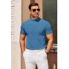 imageCOOFANDY Mens Mock Turtleneck Sweater Short Sleeve Slim Fit Turtle Neck Sweaters Casual Basic Tee Ribbed Knit Pullover TopsBlue