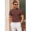 imageCOOFANDY Mens Mock Turtleneck Sweater Short Sleeve Slim Fit Turtle Neck Sweaters Casual Basic Tee Ribbed Knit Pullover TopsBrown