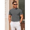 imageCOOFANDY Mens Mock Turtleneck Sweater Short Sleeve Slim Fit Turtle Neck Sweaters Casual Basic Tee Ribbed Knit Pullover TopsDark Grey